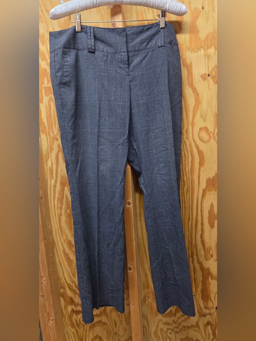 No Boundaries Grey Plaid Dress Pants Juniors 15 Mid Rise Workwear Trouser
